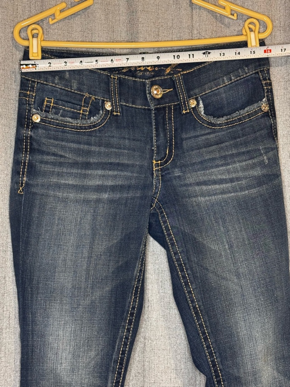 Seven7 Dark Blue Skinny Jeans with Embellished Back Pockets - Picture 12 of 12